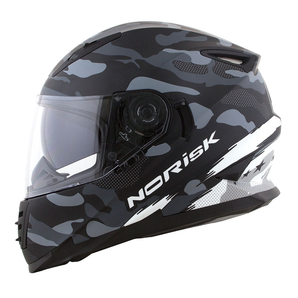 CAPACETE NORISK SOUL DESTROYER CINZA FOSCO/BRANCO