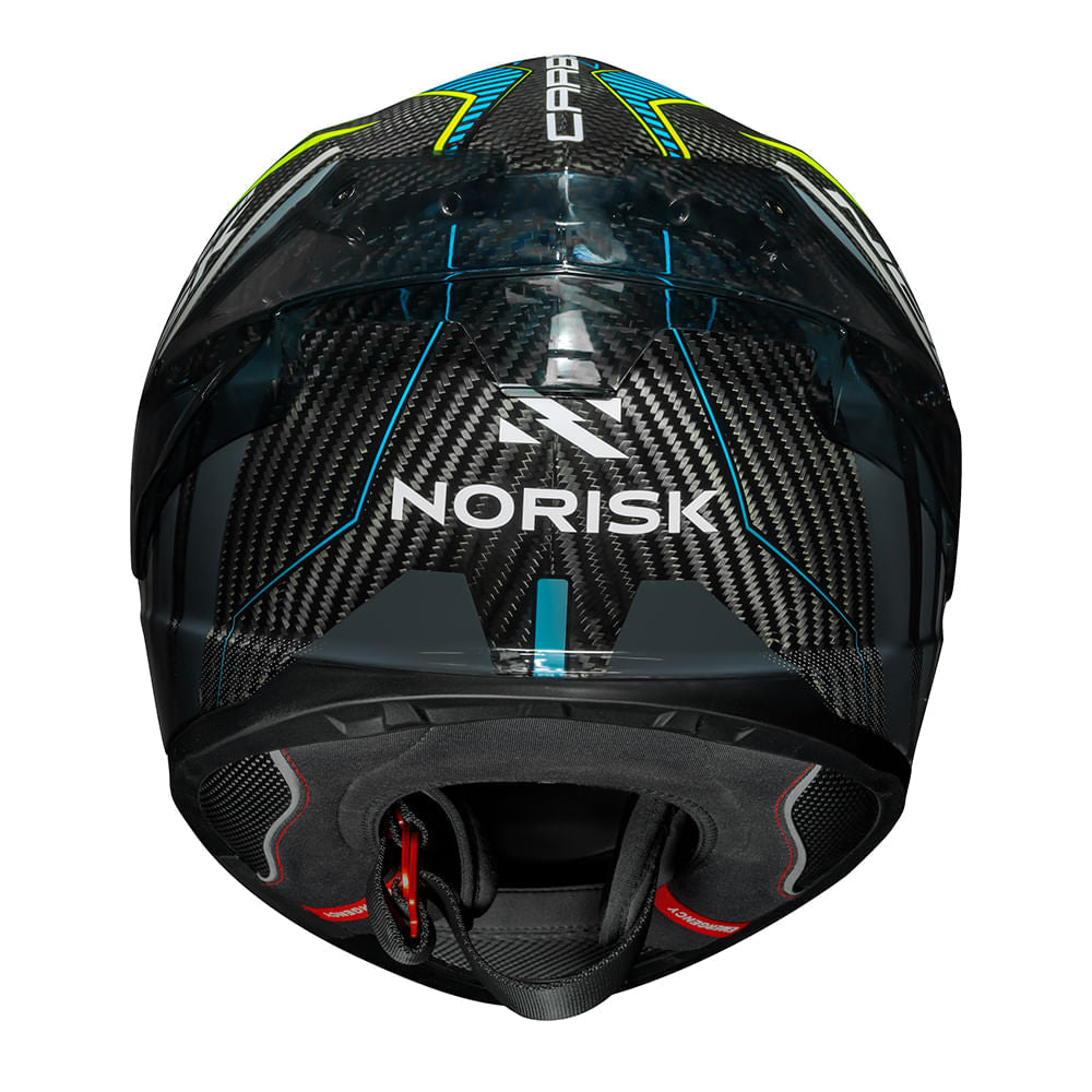 CAPACETE NORISK CARBON R TEAM AMARELO/AZUL